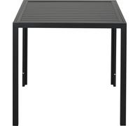 Table de jardin - Table à manger carrée d'extérieur - 75x75x73 cm - 13 lattes - Structure en aluminium - Aspect bois - Résistant aux intempéries - Pour 4 personnes - Jaune