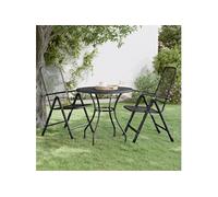 vidaXL Table de jardin Ø 80 x 72 cm en métal déployé, anthracite