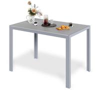 Table de jardin - Table d'extérieur - Rectangulaire 110x70x73 cm - Plateau en WPC - Structure en métal - Résistante aux intempéries - Style moderne - Gris
