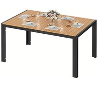Table de jardin - Table d'extérieur - Table de terrasse - Table de patio - Grande table à manger - Plateau en WPC résistant aux intempéries