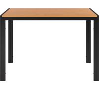 Table de jardin - Table d'extérieur - Table pour manger dehors - Outdoor - Pour jardin & terrasse - Table rectangulaire en aluminium avec fond en lattes métalliques - 110x70x73cm - aspect bois