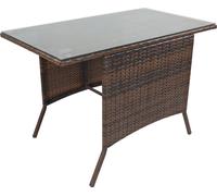 Table de jardin | Table en rotin avec plaque de verre | Dimensions env. H. 74 x W. 114 x D. 64 cm | Table de jardin | Mobilier de jardin – Raloso 114x64