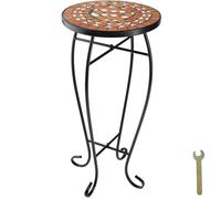 Table de jardin - TECTAKE - Table pliante terrasse suspendue mosaïque 30 x 30 x 61,5 cm - Marron Terracotta