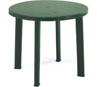 Table de jardin Tondo 90cm rond vert plastique table de terrasse table de balcon meubles de jardin