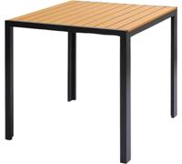 Table de jardin Vaylen - Aluminium - Pour l'intérieur et l'extérieur - Table d'appoint carrée de jardin - Marron - Table de bistrot - Table de salle à manger - Résistant à la chaleur et aux intempérie