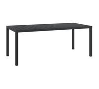 vidaXL Table de jardin noire 185 x 90 x 74 cm Aluminium et WPC