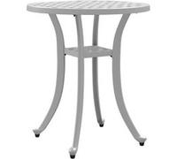 vidaXL Table de jardin blanche Ø48x53 cm Fonte d'aluminium