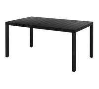 vidaXL Table de jardin noire 150x90x74 cm aluminium et WPC