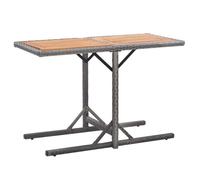 vidaXL – Table de jardin rectangulaire – Résine tressée, bois d'acacia – Anthracite