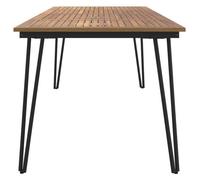 Table de jardin - ZERODIS - 180x90 cm - Bois d'acacia massif - Métal enduit de poudre - Style industriel