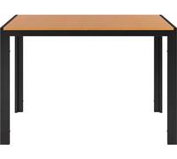 Table de jardin Zyrell en aluminium – Rectangulaire – 110 x 70 x 73 cm – Table de salle à manger d'extérieur pour terrasse et jardin – Plateau en WPC avec lattes métalliques