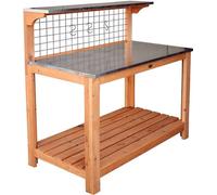 Table de jardinage HABAU avec plan de travail galvanisé, 101 x 55 x 117 cm