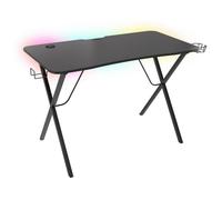 Genesis Gaming – Bureau gaming droit Holm 200 RGB – 113x60x75 cm, MDF, USB 3.2, LED RGB, Noir