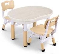 Table de jeu pour enfants avec chaises - en plastique - réglable en hauteur - finition lisse - 80 x 56 cm