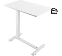 Table de lit mobile avec 4 roulettes dissimulées et porte-gobelet, couleur blanche