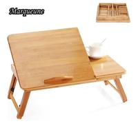 Table de lit pliable en bambou - MARQUEUNE - PC ordinateur portable tablette inclinable - 50 x 30 x 30 cm