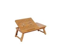 Table de Lit Pour Ordinateur Portable PC en Bambou Réglable en Hauteur Inclinaison Plateau de Lit avec Tiroir