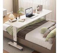 Table de lit roulante réglable en hauteur avec roulettes - 180 x 50 cm - Bureau pour la maison, le bureau, l'hôpital - Solution peu encombrante pour plus de commodité