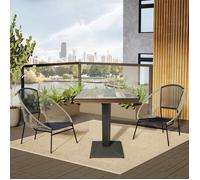 Table de manger PIPIPOXER,Table de cusine avec Pies en fer et Table en bois,Bistrot pour Salle à Manger,60x60x75cm,Marron