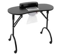 Table de manucure avec aspirateur à poussière de vernis, dimensions 90 x 40 x 72,5 cm, pliable, avec roulettes et freins – table de manucure mobile pour salon de beauté, institut et usage domestique,
