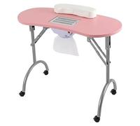 Table de manucure avec aspiration, de 5,5 W à 30 kg, pour salon de manucure (noire) | Fabriquée en MDF, avec tuyau en fer, design moderne, débit d'air de 100 CFM, dimensions 90 x 40 x 72,5 cm, avec sa