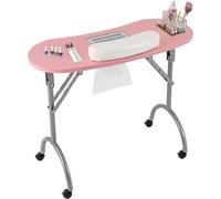 Table de manucure avec aspiration, table à ongles pliable, table de manucure portable, idéale pour les maisons, les salons de beauté, les salons de coiffure, les bureaux, les studios personnels et les