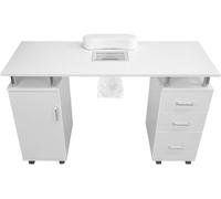 Table de manucure avec aspiration - Table de salon de beauté - Pour la pose d'ongles - Aspirateur intégré - 120 x 45 cm - Blanche