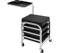 Table de manucure mobile - Chariot de salon à 3 niveaux - 3 compartiments de rangement - Plateaux de hauteur réglable (51,5–73,5 cm) - Capacité de charge : 100 kg - Idéal pour les outils de salon de m