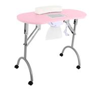 Table de manucure pliable avec aspirateur à ongles, table à ongles portable | Aspirateur intégré, coussinet de poignet et sac à poussière inclus - Pliable avec sac de transport étanche pour