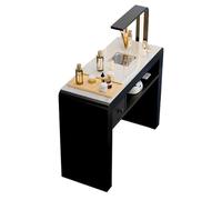 Table de manucure professionnelle avec collecteur de poussière électrique, prises de courant et lampe LED pour salon de beauté et spa