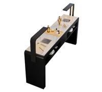 Table de manucure professionnelle avec collecteur de poussière électrique, prises de courant et lampe LED pour salon de beauté spa