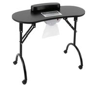 Table de manucure professionnelle - Table de manucure avec aspiration des poussières - MDF et métal, capacité de charge de 30 kg - 90x40x72,5 cm - Aspirateur, prise EU 220–240 V - noire