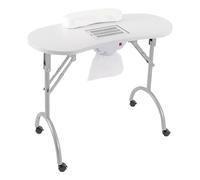 Table de manucure, table de manucure avec ventouse, pliable, table de manucure portable, 4 roues universelles, sac de transport étanche, 90 x 40 x 72,5 cm