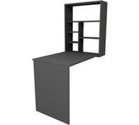 Table de maquillage en bois "Sedir" - 90 x 59 x 74 cm - Gris anthracite