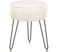 Table de maquillage Kruk - Repose-pieds/table d'appoint - Décoration d'intérieur - Design en forme de citrouille - 32 x 32 x 44 cm - Blanc