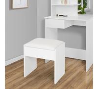 Table de maquillage Kruk - Siège de maquillage - Assise confortable - Coussin d'assise rembourré - 40 x 43 cm - Blanc