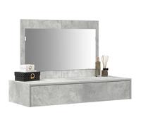 Table de maquillage murale - vidaxl - Grand tiroir - Gris béton - 100x40x70 cm - Bois MDF - Design suspendu