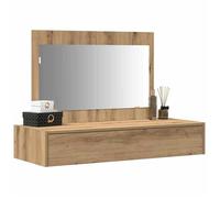 Table de maquillage - vidaXL - 100x40x70 cm - Marron - Bois d'ingénierie - Avec tiroir - Miroir plat - Rangement intégré