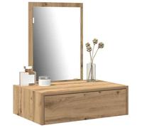 Table de maquillage - vidaXL - 60x40x70 cm - Marron - Bois d'ingénierie - Avec tiroir - Miroir plat - Rangement intégré
