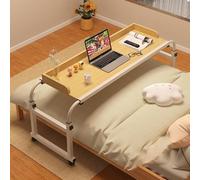 Table De Mobilité Roulante Extensible Au-Dessus du Lit, Bureau D'ordinateur À Hauteur Réglable, Chariot for Ordinateur Portable, Poste De Travail Debout for La Maison(Brown)