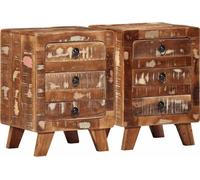 Table de nuit 2 pcs. 37x32x50 cm Vieux bois massif, Tables & armoires de chevet Meubles design
