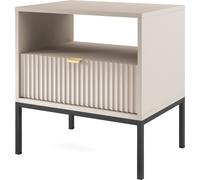 Table de nuit en cachemire, piétement noir, dimensions : 54 x 56 x 39 cm - Simple et élégant