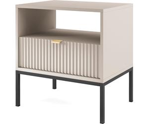 Table de nuit en cachemire, piétement noir, dimensions : 54 x 56 x 39 cm - Simple et élégant
