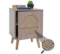 Table De Nuit Hwc-M35, Table Basse D'appoint, Compartiments De Rangement, Kubu Rotin Bois Mélaminé, Aspect Chêne 56x40x40cm Multicolore