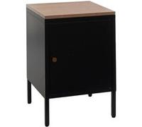 Table de chevet HWC-L84, armoire de chevet Commode Table d'appoint, métal 63x40x40cm, mélaminé noir