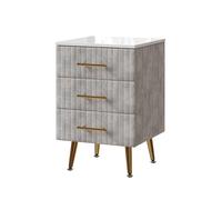 Table de nuit Velia, 41x62cm avec 3 tiroirs, Gris, Vicco 53030