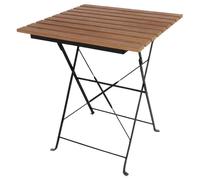 Table de patio carrée pliante Bolero avec lattes en bois artificiel 695x695x595mm