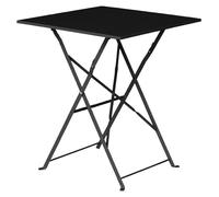 Table de patio pliante carrée Bolero en acier noir 60 cm