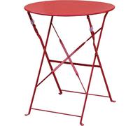 Table de patio ronde pliante Bolero en acier rouge, 60 cm