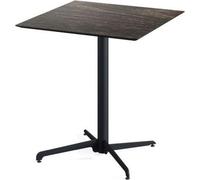 Table de patio X Cross, structure noire et plateau en stratifié haute pression (HPL) aspect bois lavé, 70 x 70 cm, 1 pièce